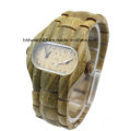 Montres-bracelets en bois analogiques numériques imperméables pour les hommes